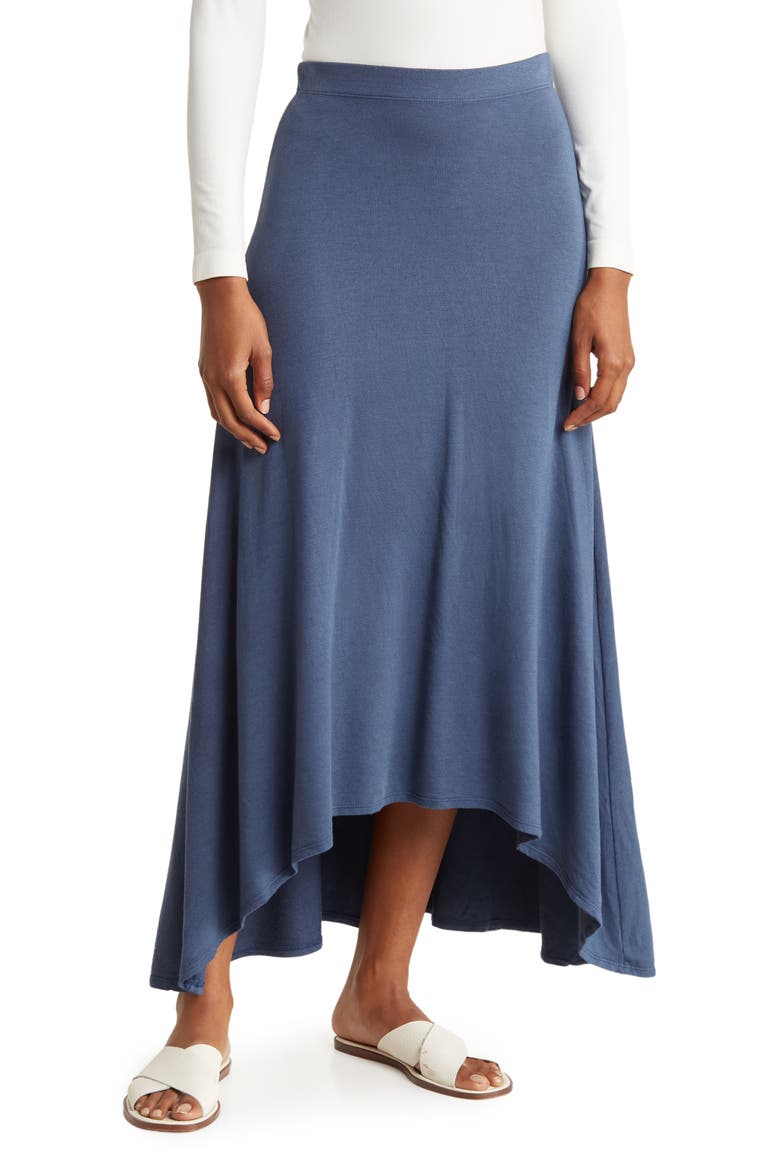 Asymmetric Hi-Low Skirt, Main, color, NAVY