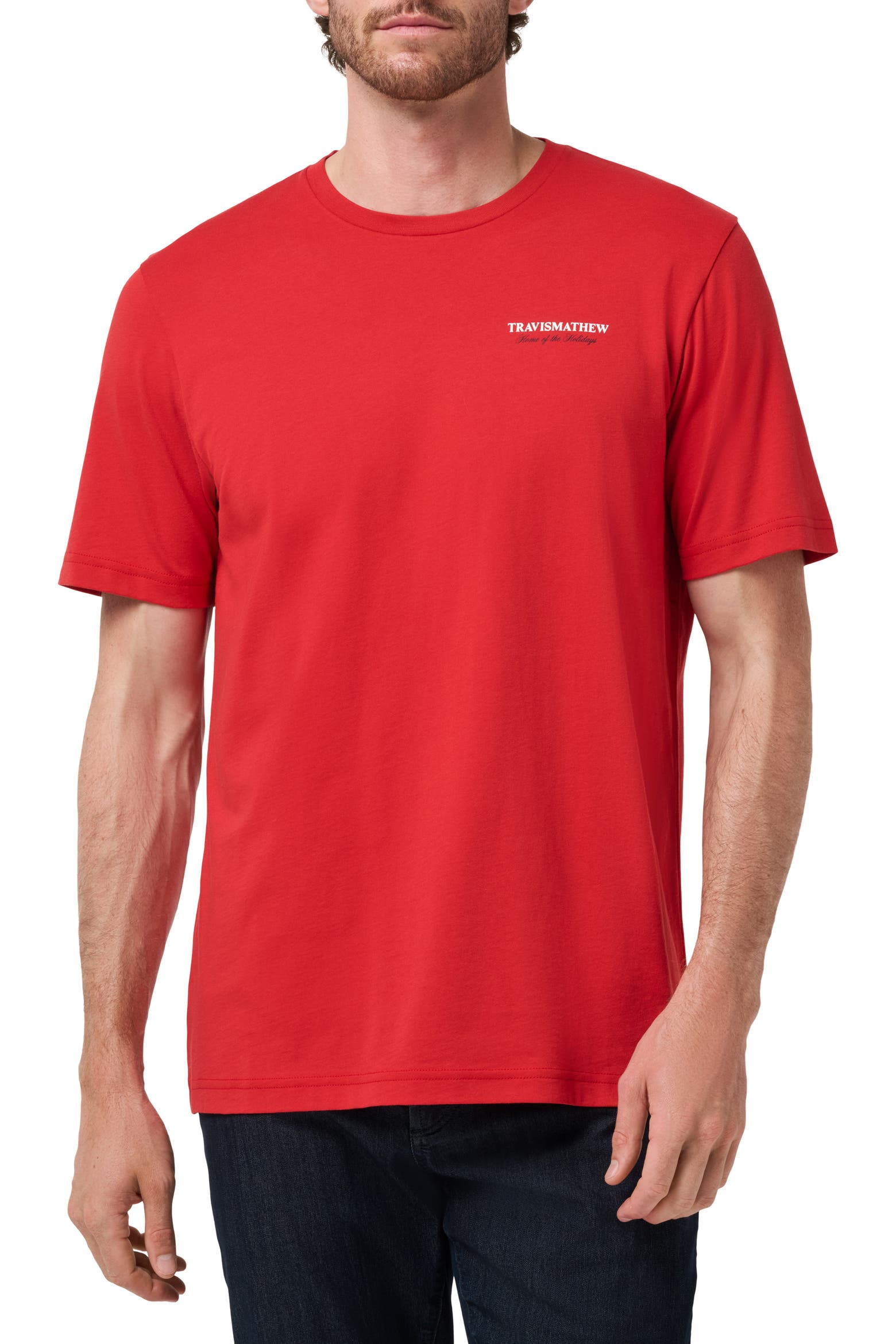 Man Presenting Graphics TravisMathew Present Stack Graphic T-Shirt (Men) | Nordstrom