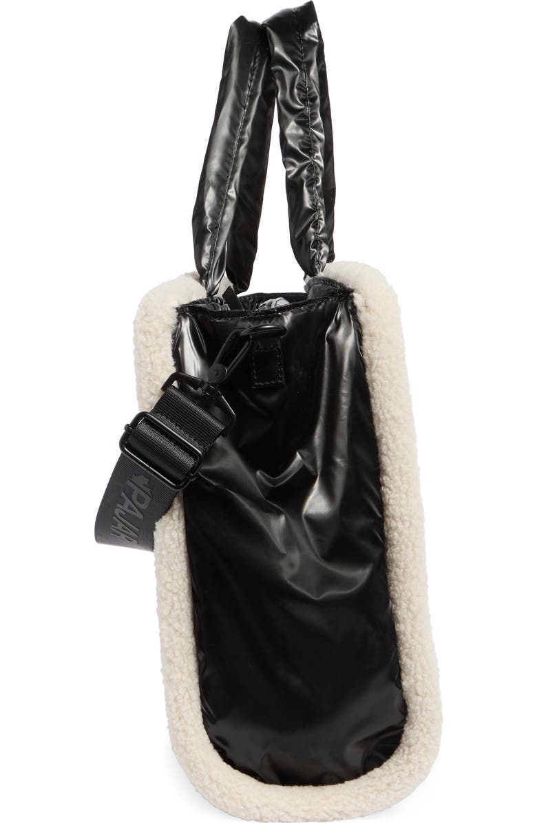 Pajar Quilted Faux Shearling Trim Tote Bag, Alternate, color,