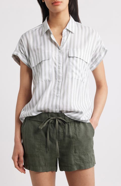 Kaiana Stripe Short Sleeve Button-Up Shirt