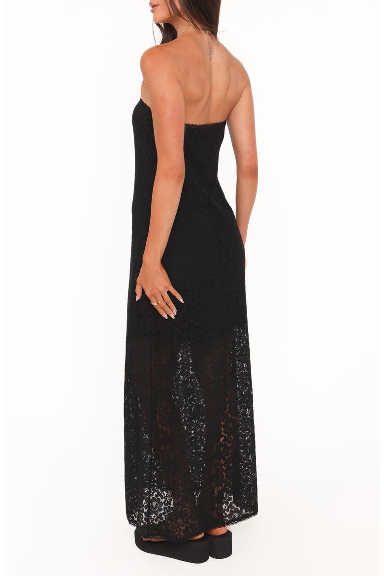 Sienna Strapless Lace Maxi Dress, Alternate, color, BLACK LACE