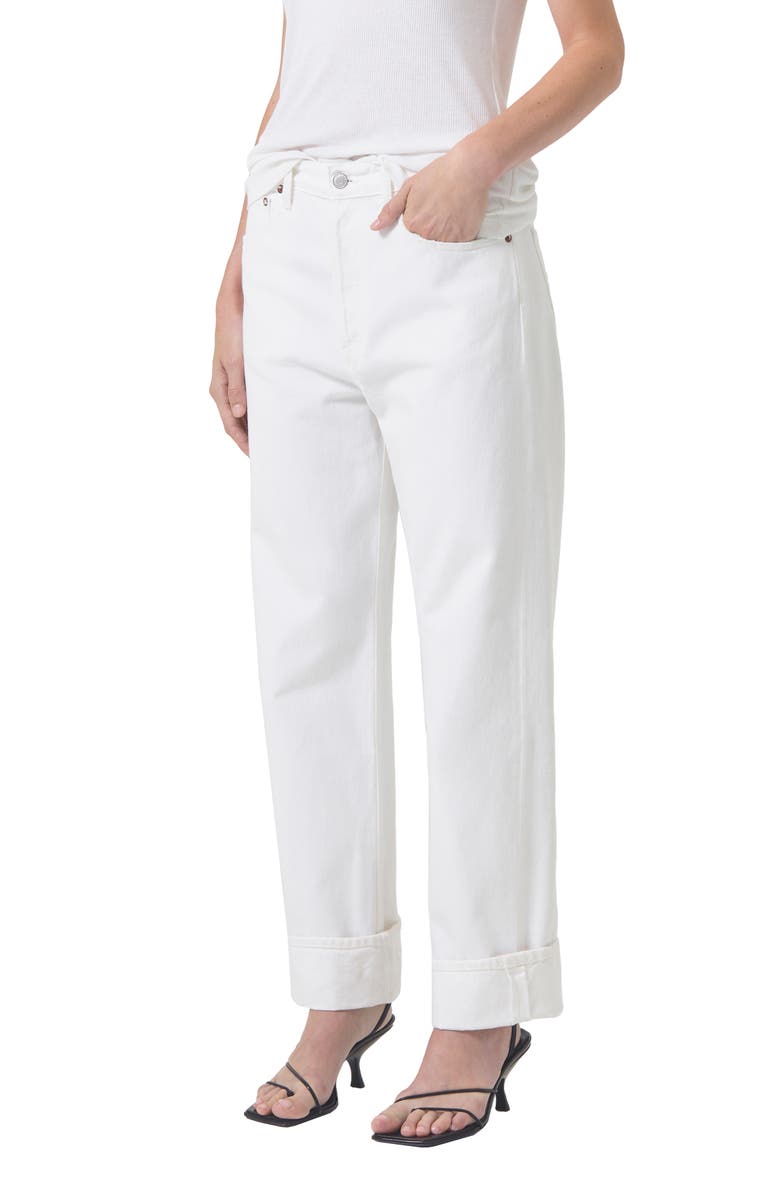 AGOLDE Fran High Waist Wide Straight Leg Jeans, Main, color, Milkshake