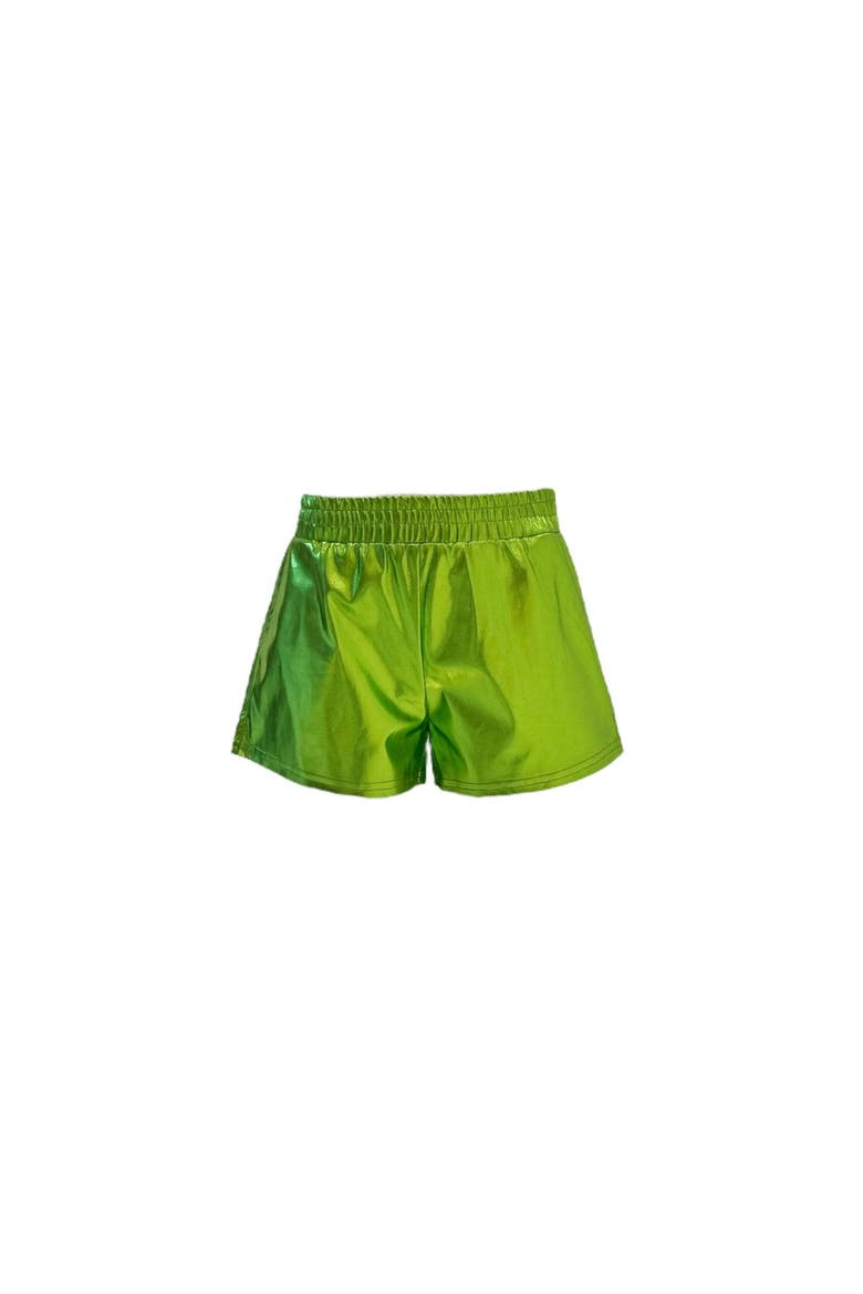 Metallic Track Shorts, Main, color, Green