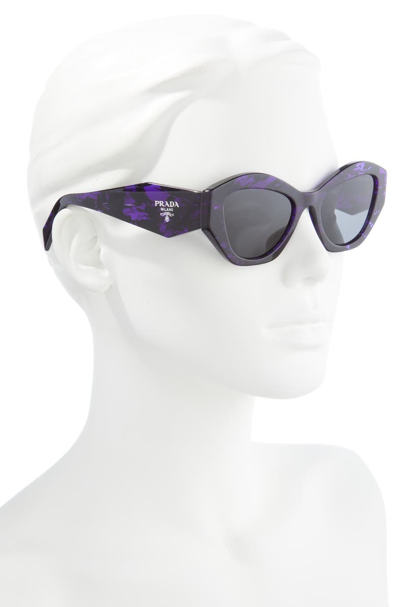 Prada 53 Irregular Oversize Sunglasses, Alternate, color,