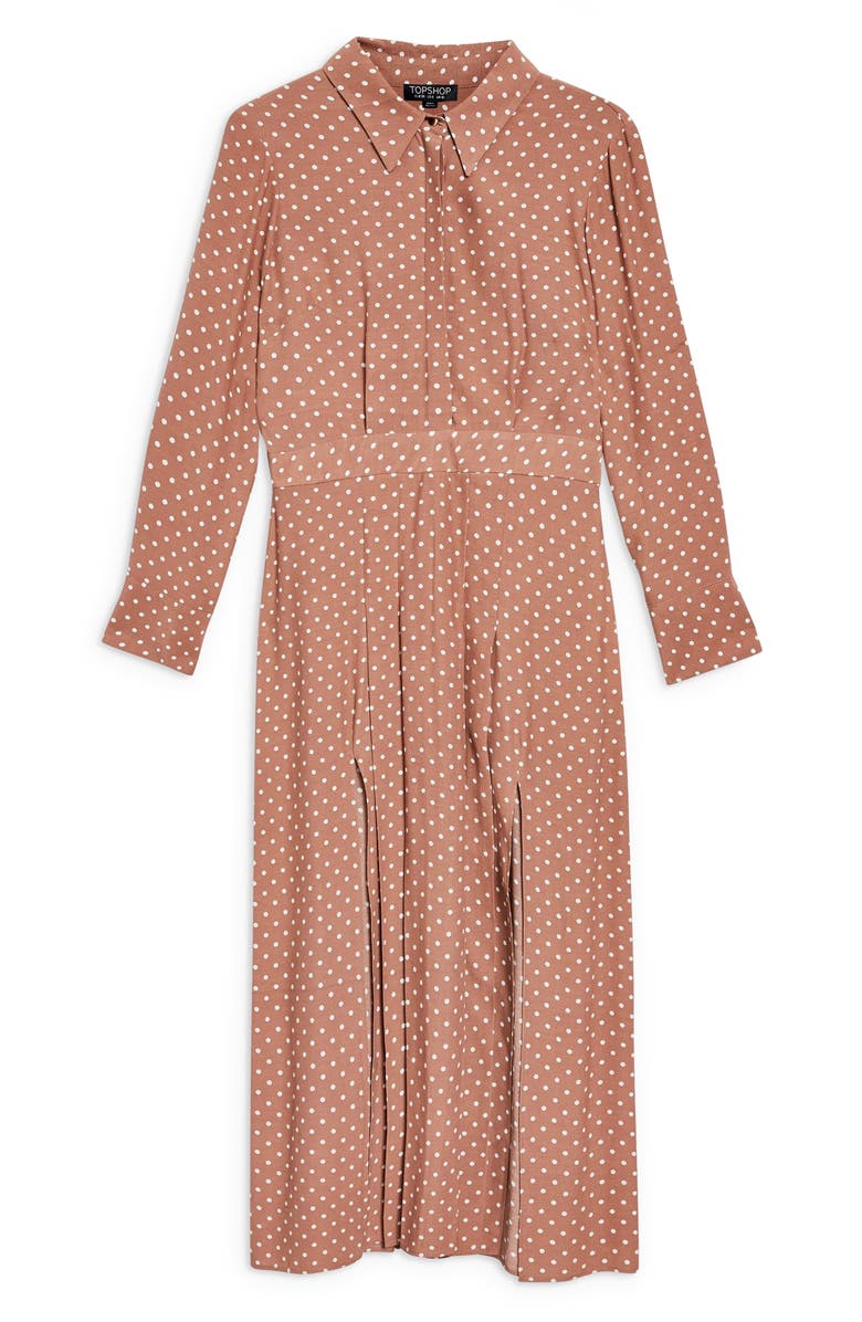 Topshop Spot Pleat Shirtdress, Alternate, color, 