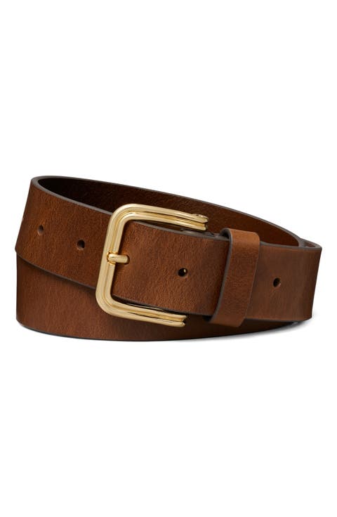 Double Wire Buckle Leather Belt