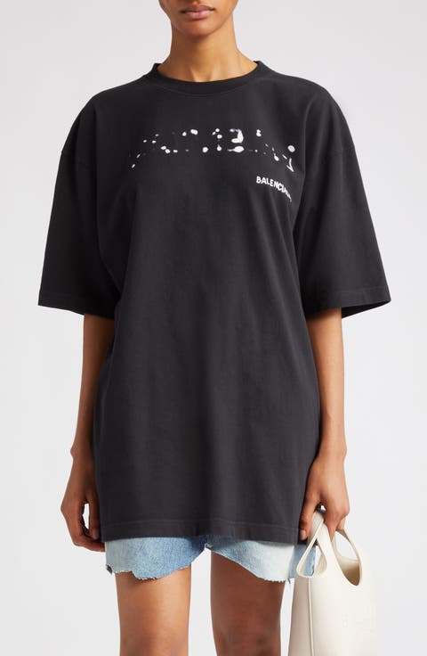 Hand Drawn Logo Oversize Cotton Graphic T-Shirt