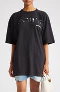 Balenciaga Hand Drawn Logo Oversize Cotton Graphic T-Shirt