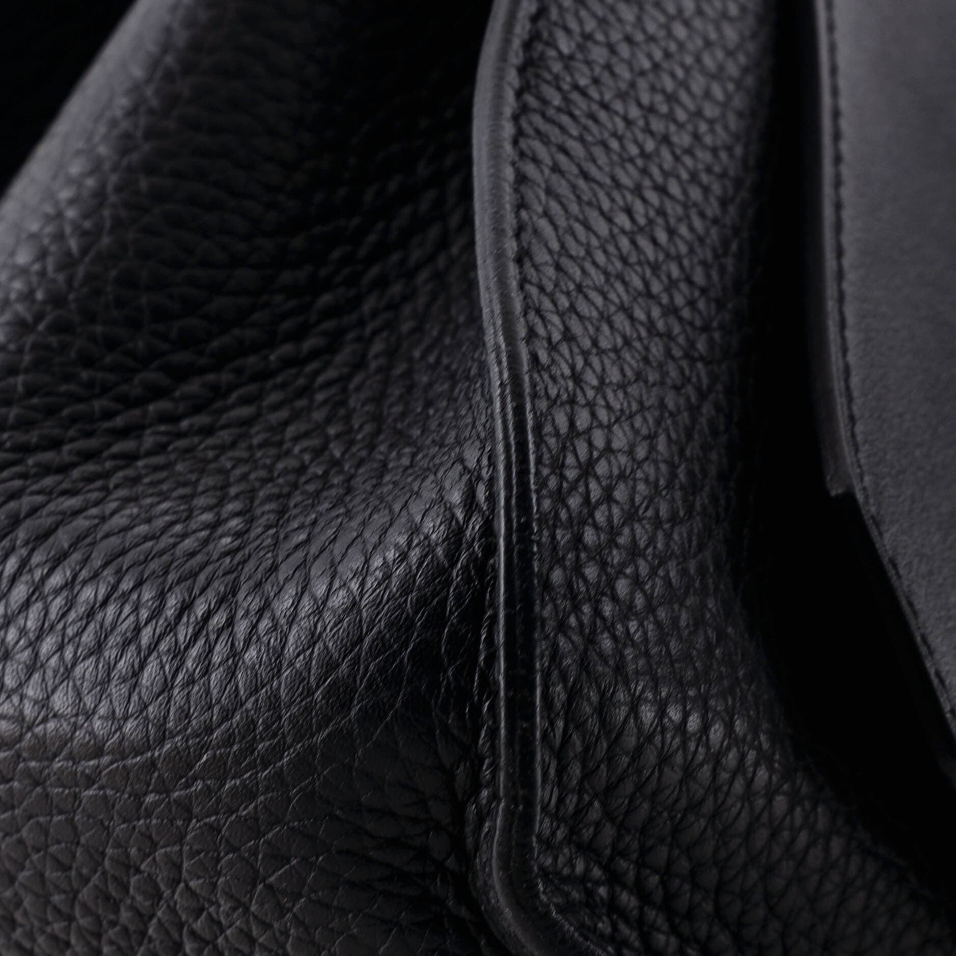 Pre-Owned Hermes Jypsiere Bag Clemence and Swift 31, Alternate, color, Noir