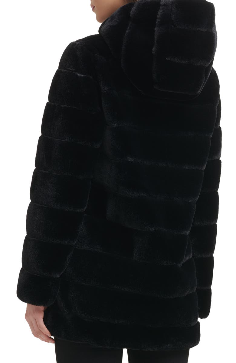 Kenneth Cole New York Grooved Faux Fur Jacket, Alternate, color, 