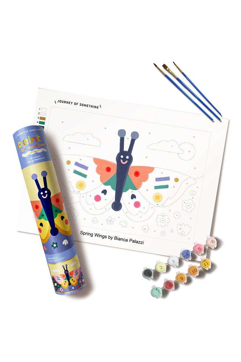 Paint By Numbers, Spring Wings Art Craft Kit, 8.3 x 11.7 Inches, Main, color, Multicolored