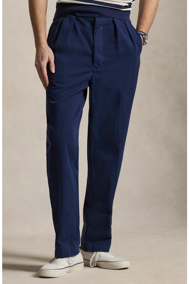 Relaxed Fit Twill Officer's Pants, Alternate, color, DARK COBALT
