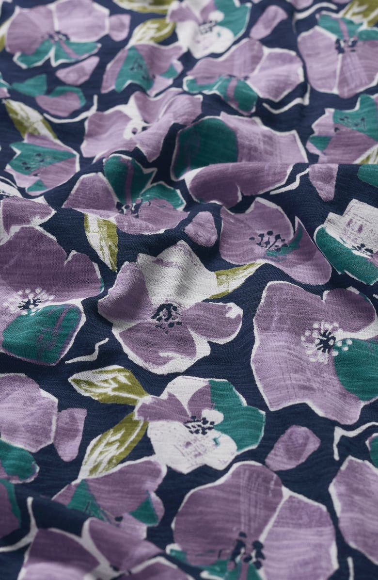 Seasalt Cornwall Chapelle Floral Organic Cotton Jersey Midi Dress, Alternate, color, Paper Hellebores Echium