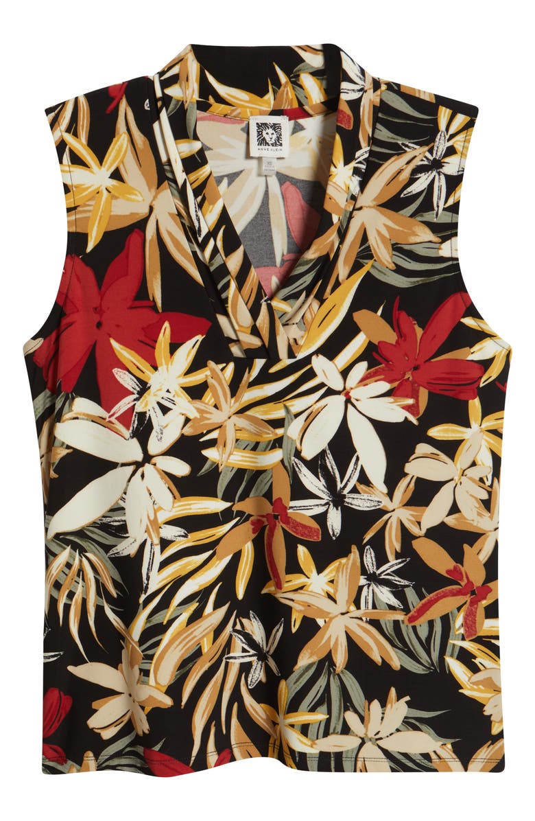 Anne Klein Printed Triple Pleat Sleeveless Top, Alternate, color, 