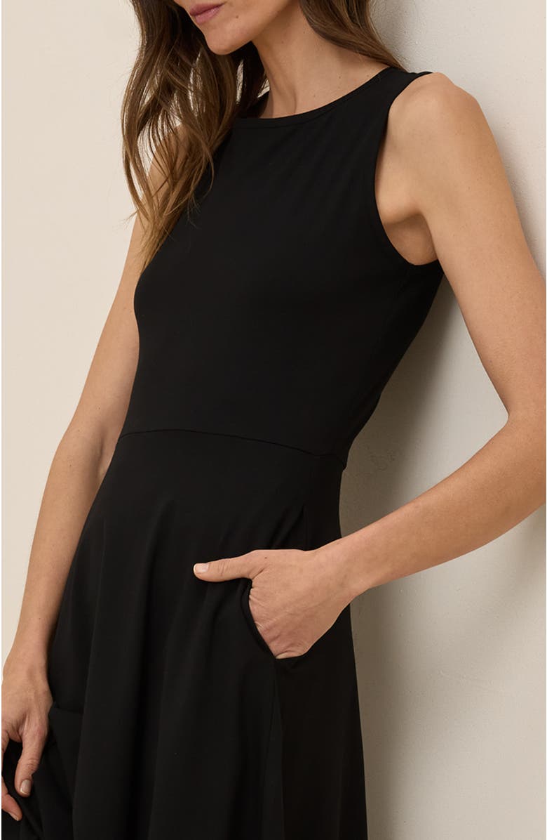 Pact Organic Cotton Fit & Flare Keyhole Back Dress, Alternate, color,