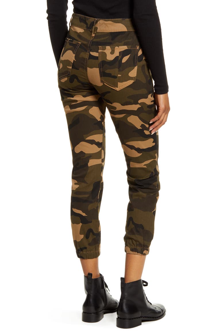 Camo Stretch Denim Joggers, Alternate, color, BEIGE