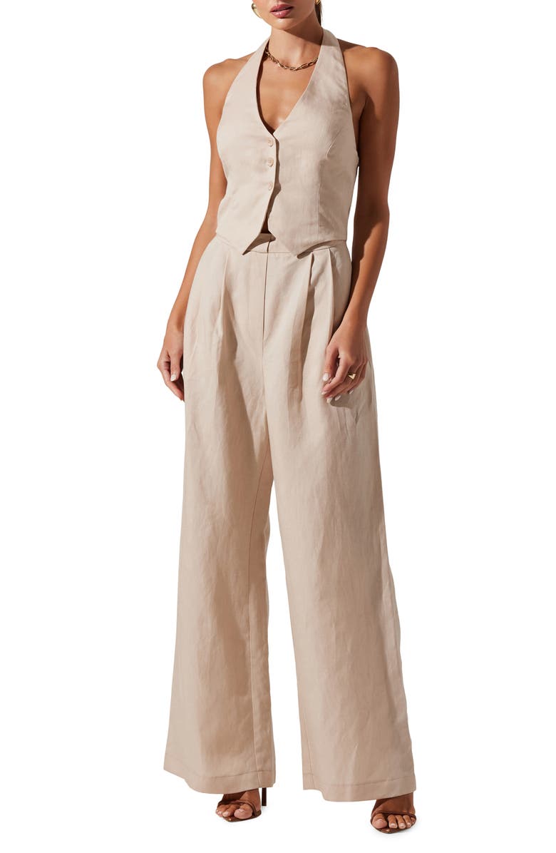 ASTR the Label Tatum Halter Button Front Jumpsuit, Main, color, 