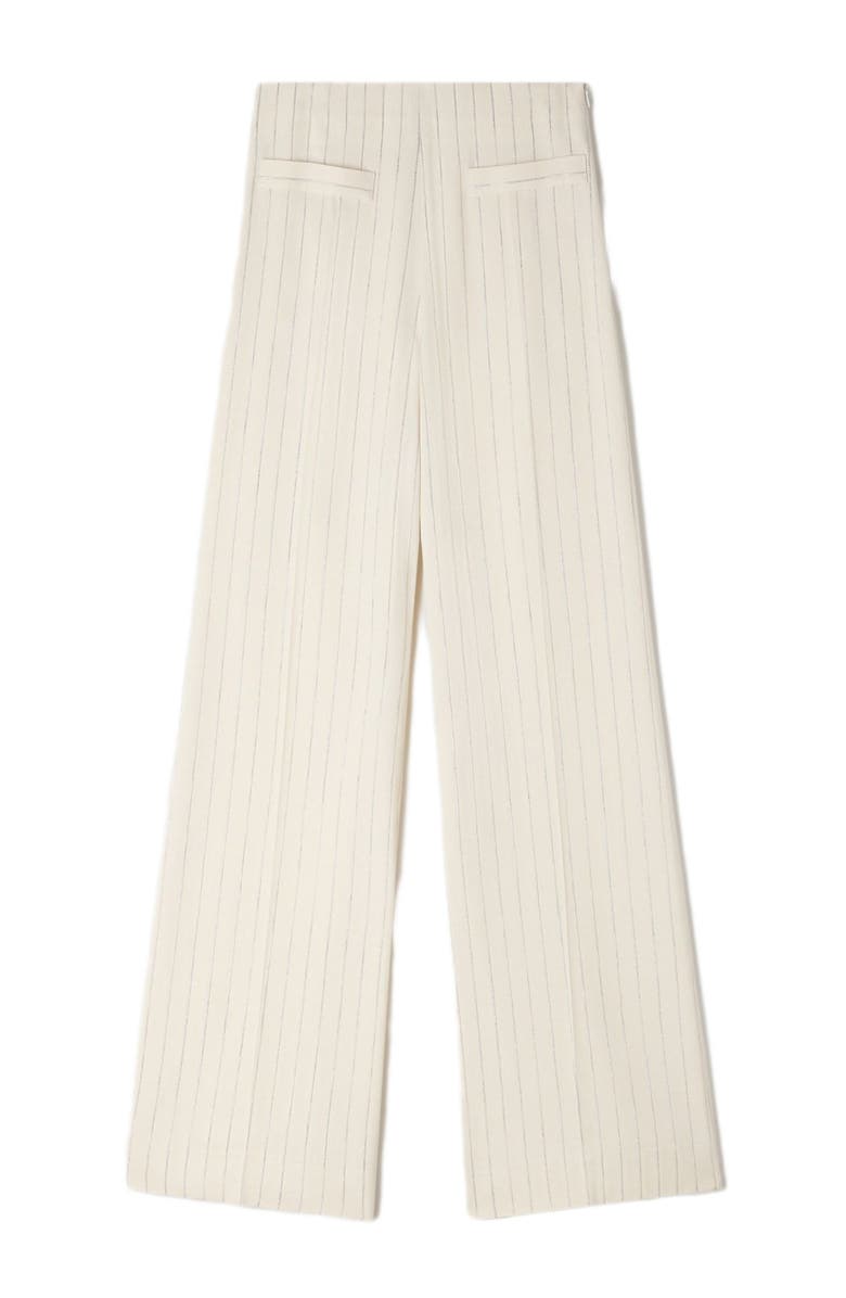 SANDRO Striped trousers, Alternate, color, Ecru / Silver