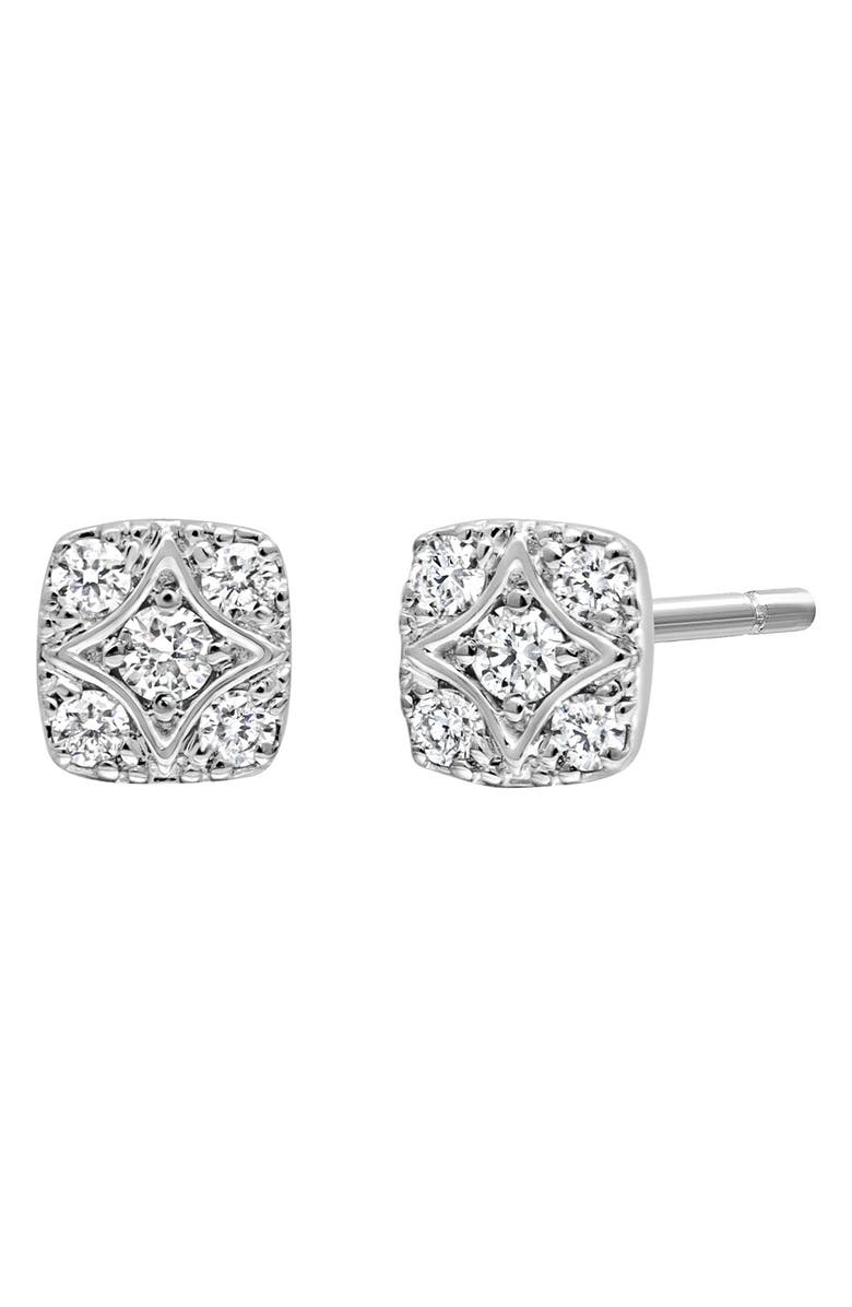 Bony Levy Mika Diamond Square Studs Earrings, Main, color, 18K White Gold