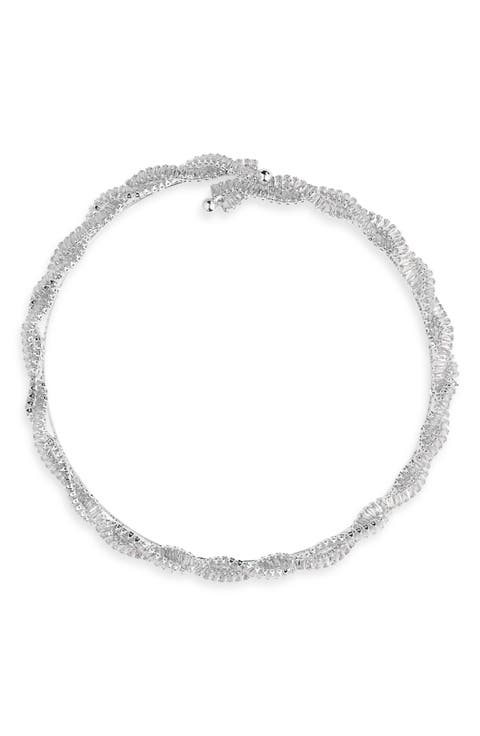 Cubic Zirconia Twisted Choker Necklace