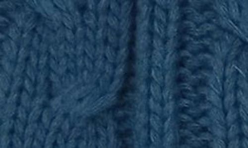 Portolano Chunky Cable Knit Scarf In Blue