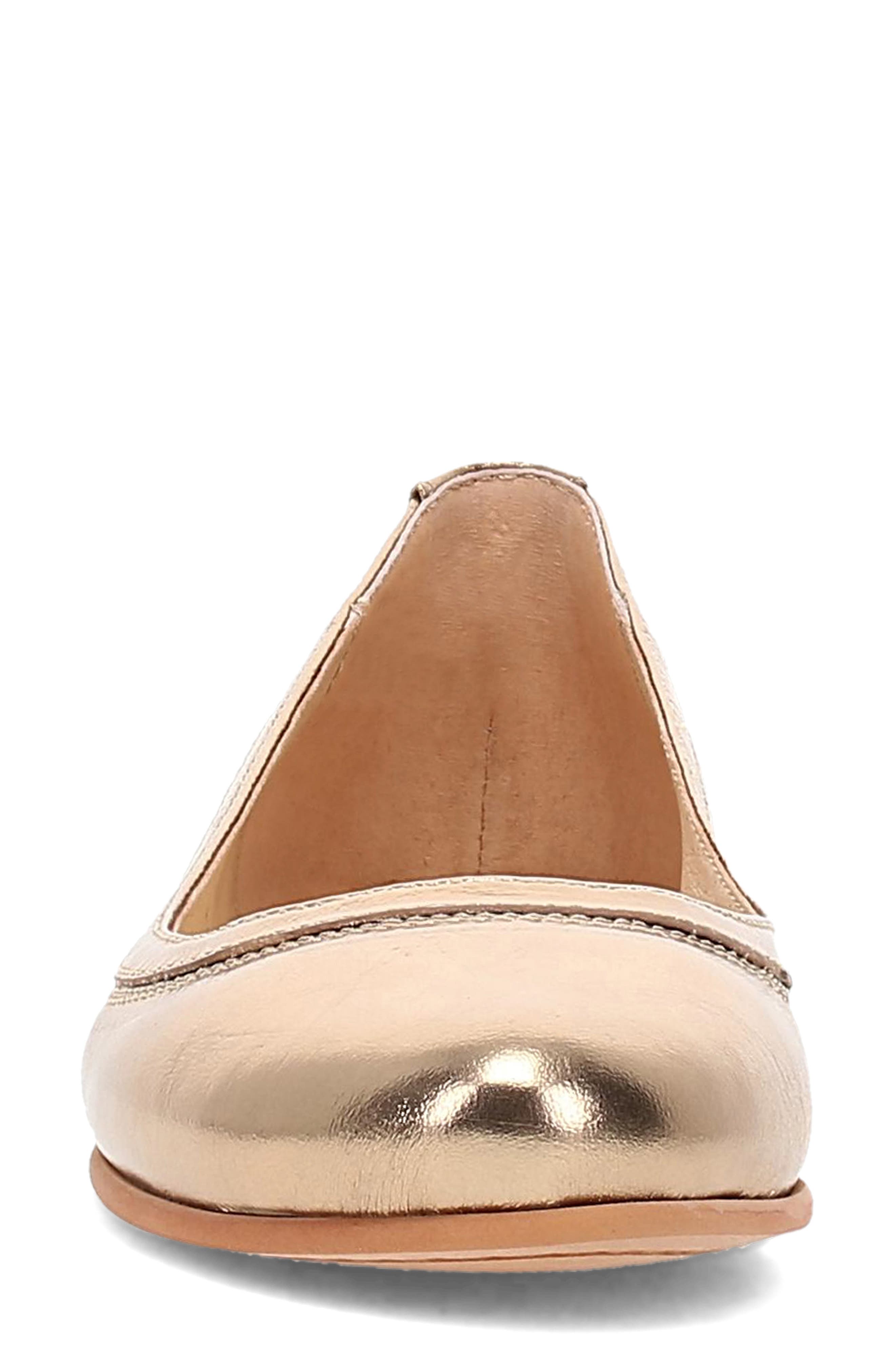 Frye Carson Ballet Flat, Alternate, color, Dark Gold