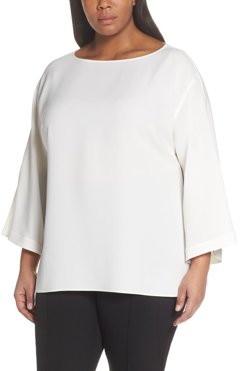 Lafayette 148 New York Reanna Finesse Crepe Blouse, Main, color,