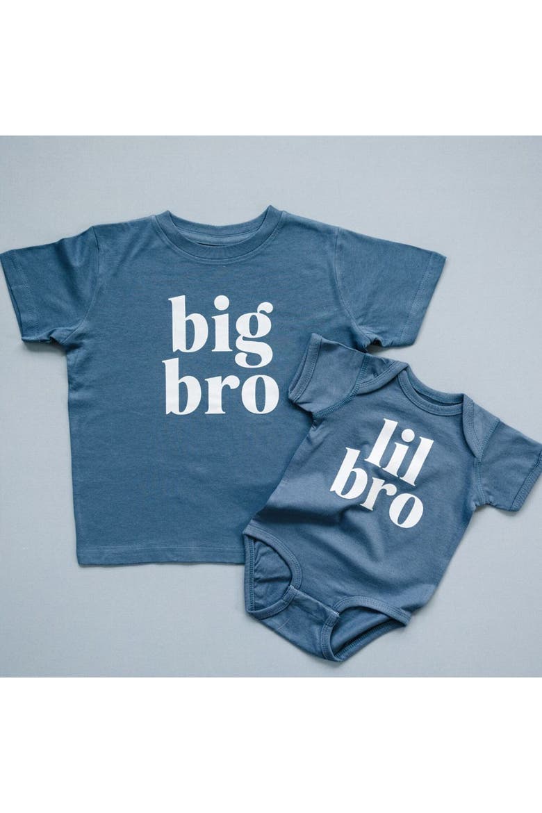 Lil Bro Short Sleeve Bodysuit, Alternate, color, Indigo