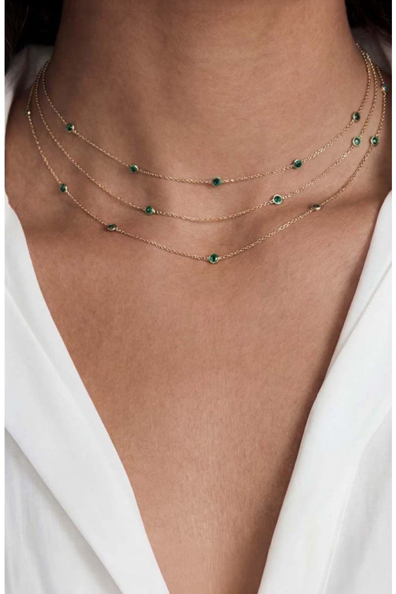 Crystal Station Layered Necklace, Alternate, color, GREEN