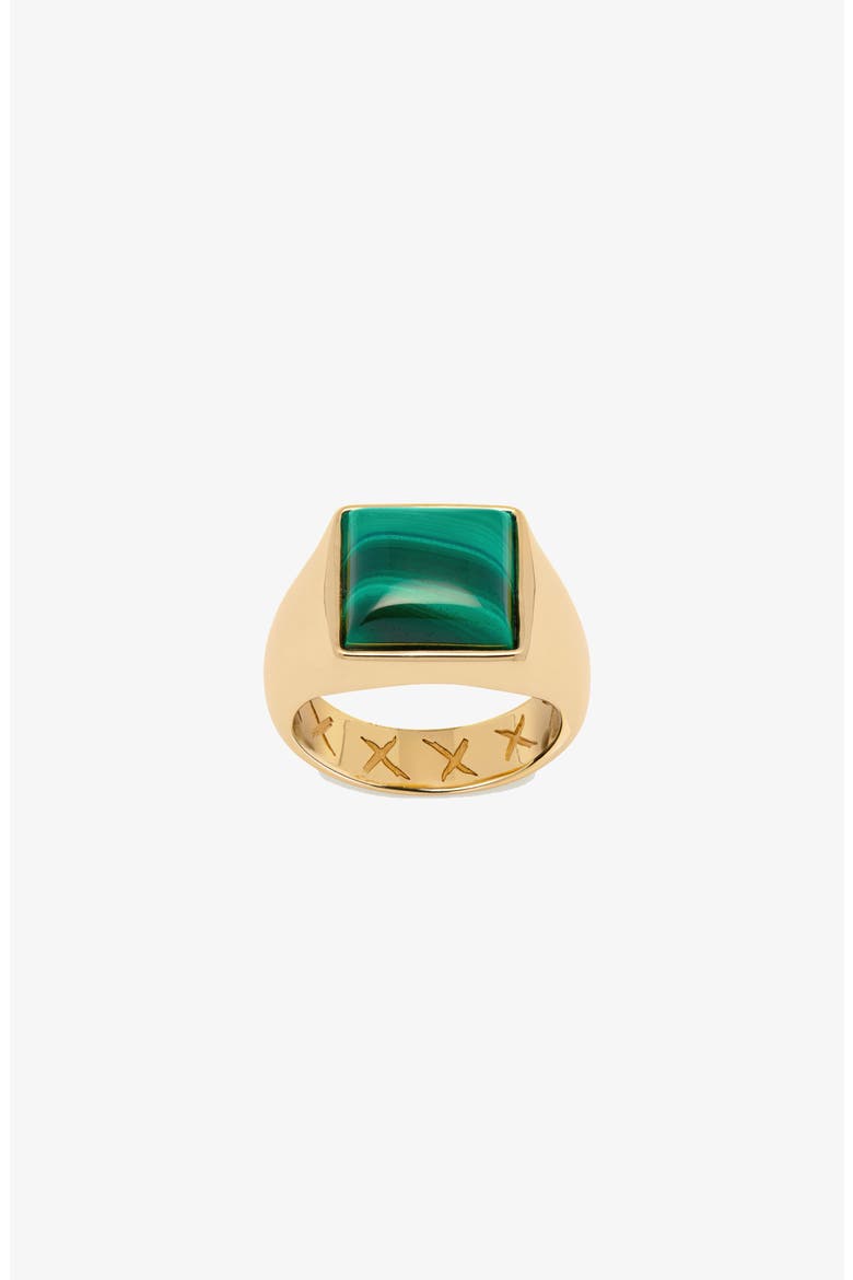 Malachite Pinki Rng In Gold, Main, color, Gold / Green