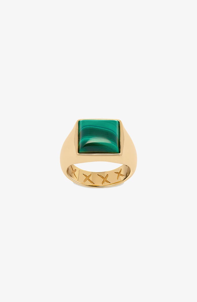YOJ Malachite Pinki Rng In Gold, Main, color, Gold / Green
