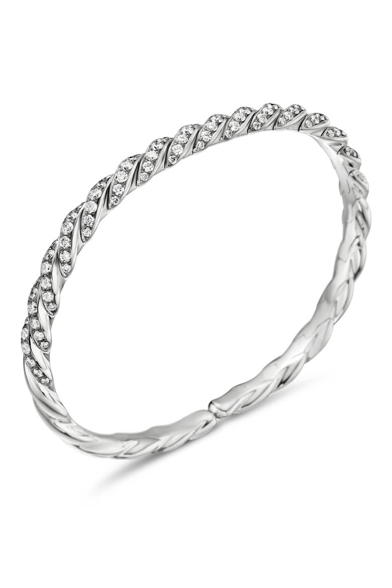 Paveflex Bracelet with Diamonds in White Gold, 5mm, Alternate, color, SILVER