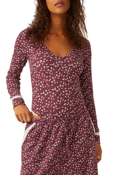 Sugar Dreams Floral Thermal Knit Bodysuit