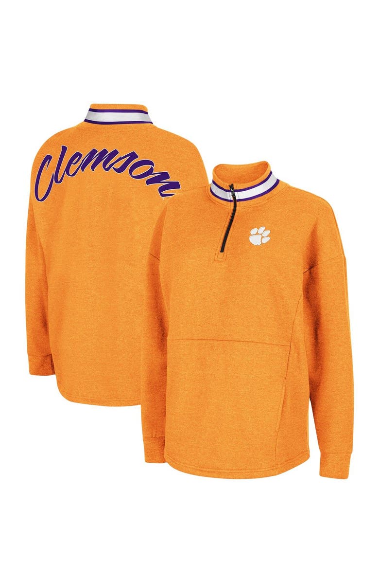 COLOSSEUM Women's Colosseum Orange Clemson Tigers Alice 2-Hit Fleece Quarter-Zip Jacket, Main, color, 