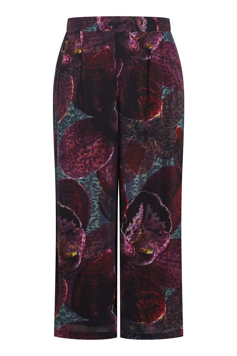 Piper Printed Wide Leg Pants, Alternate, color, BLACK ORCHID