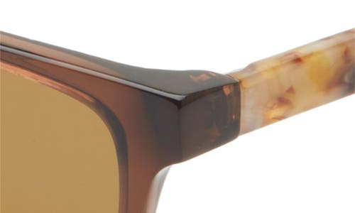 Eyebobs Number Cruncher 53mm Polarized Rectangular Sunglasses In Hickory Brown Crystal/brown