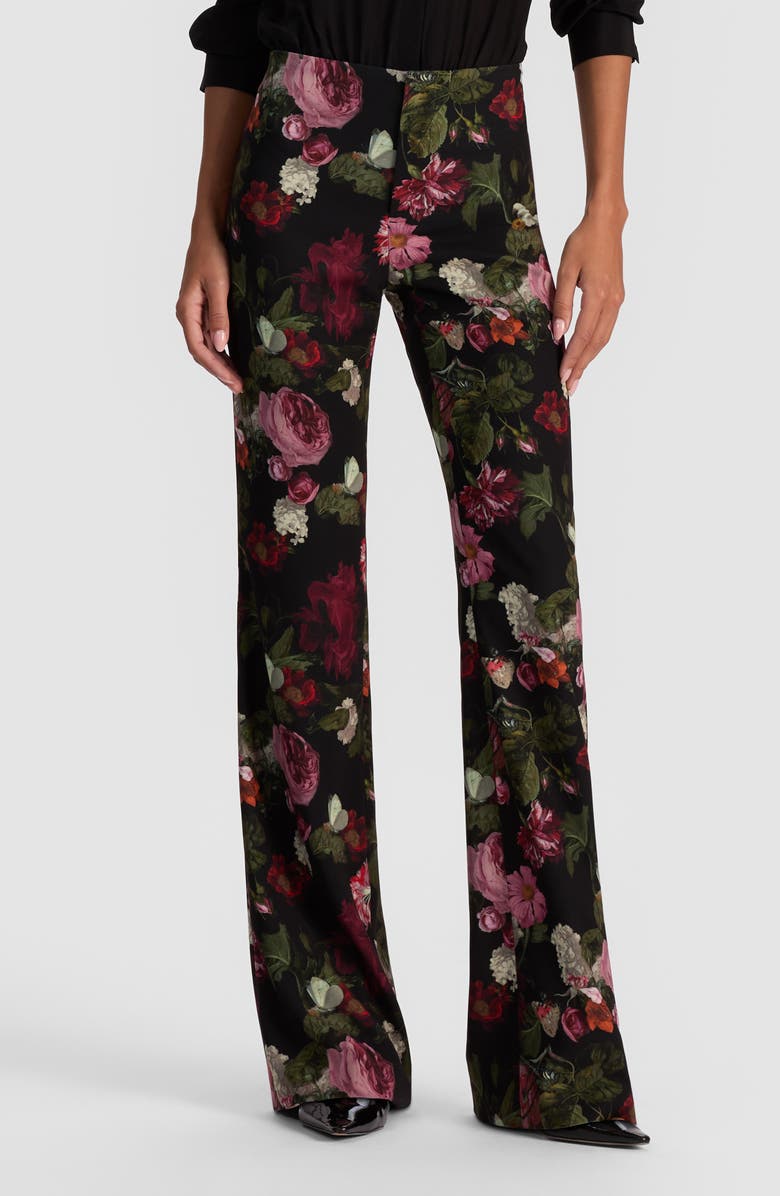 Alice + Olivia Floral Teeny Bootcut Pants, Alternate, color, Be Still