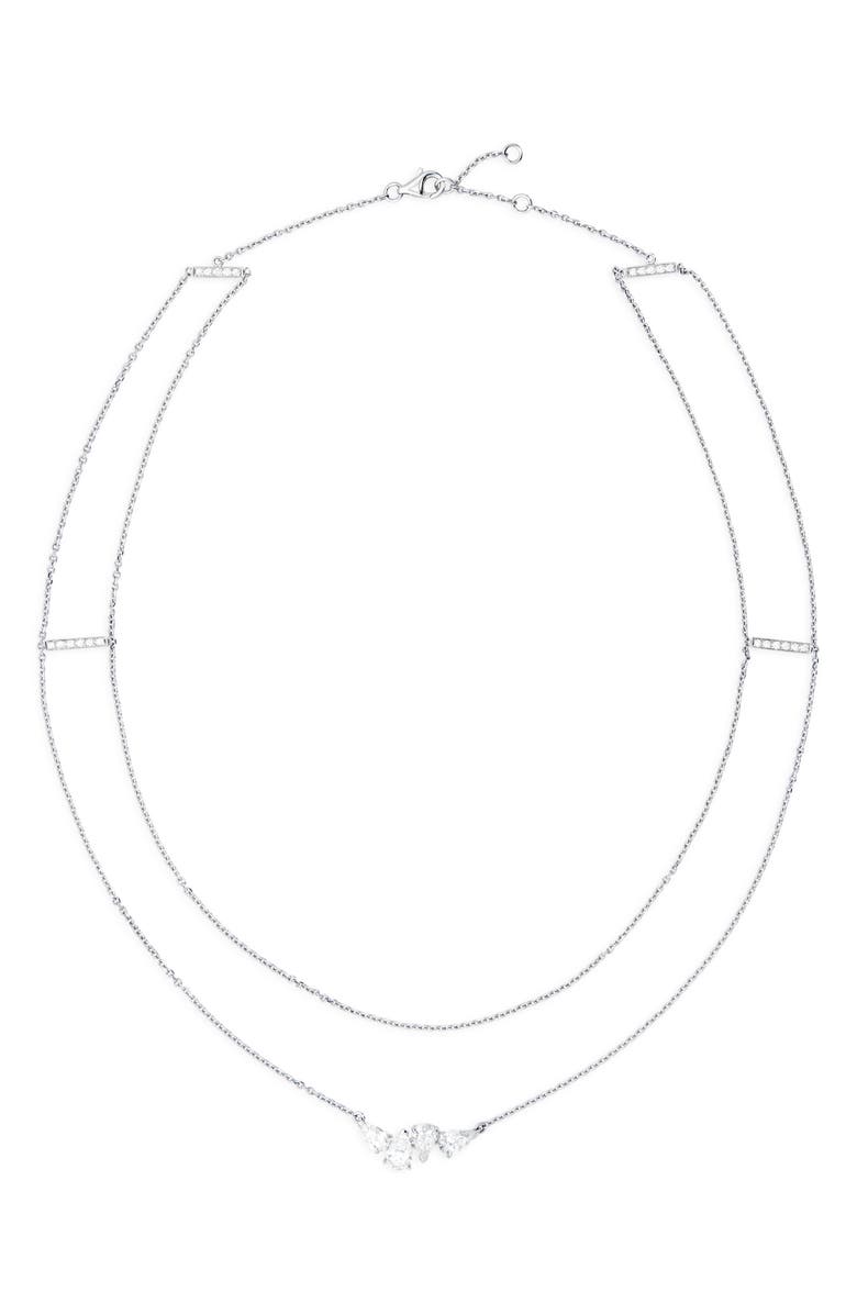 REPOSSI Serti Sur Vide Diamond Layered Necklace, Main, color, White Gold