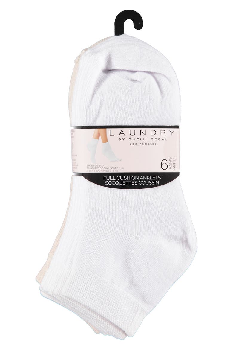 6-Pack Full Cushion Ankle Socks, Alternate, color, OATMEAL HEATHER/ WHITE