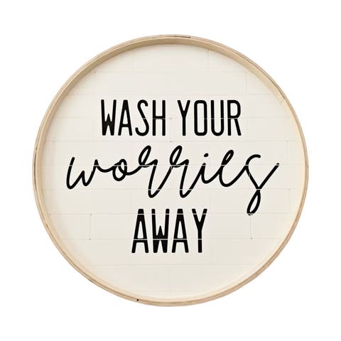 Wash Your Worries Away Round Wall Decor