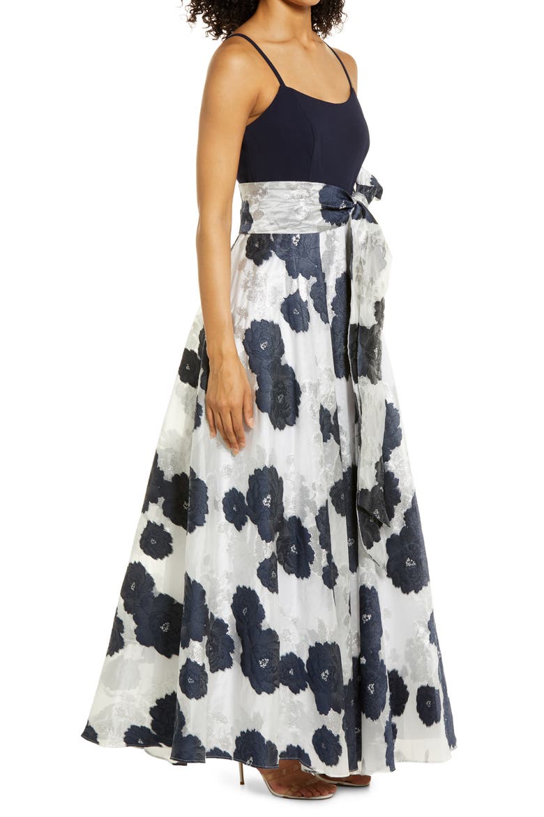 Floral Jacquard Ballgown, Alternate, color, NAVY