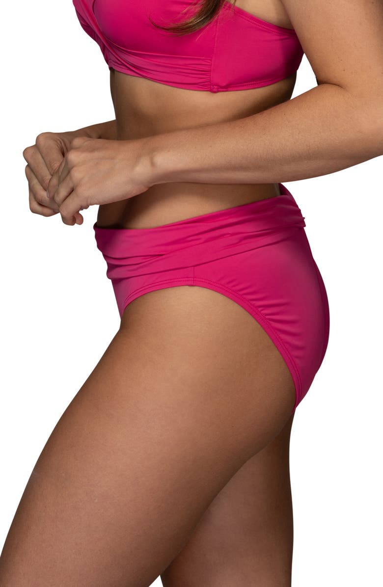 JANTZEN Julie Hipster Bikini Bottoms, Alternate, color, Fuchsia