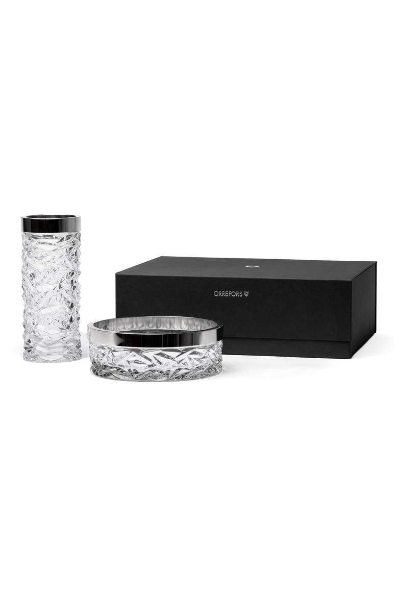 Carat Vase & Bowl 2-Piece Crystal Gift Set, Main, color, CLEAR