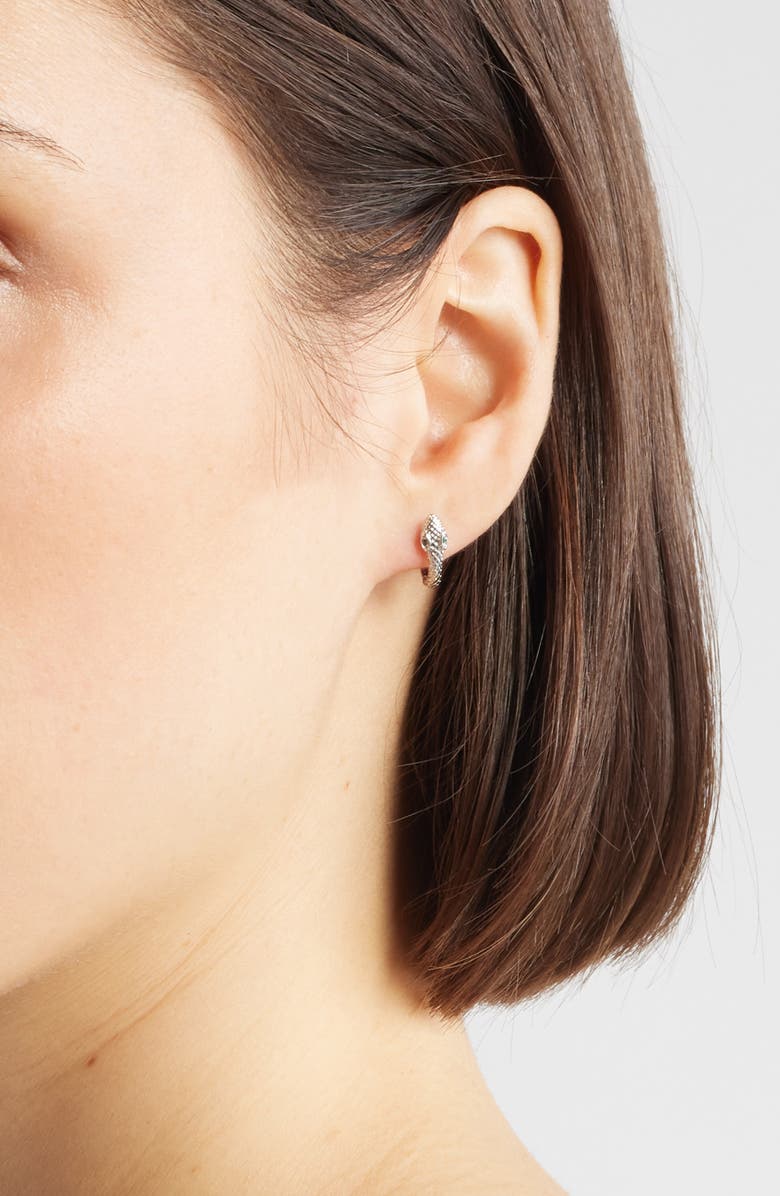 Child of Wild Zephyr Snake Huggie Hoop Earrings, Alternate, color, 