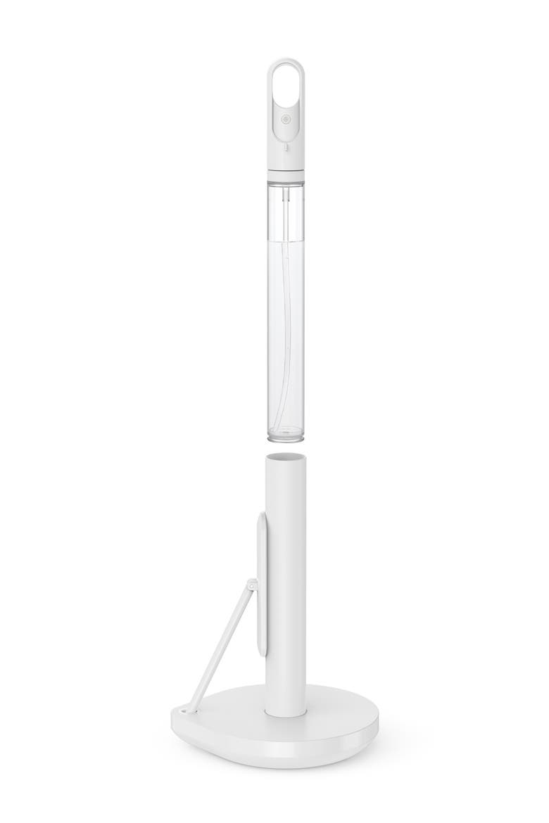 paper towel holder with spray, Alternate, color, WHITE STEEL