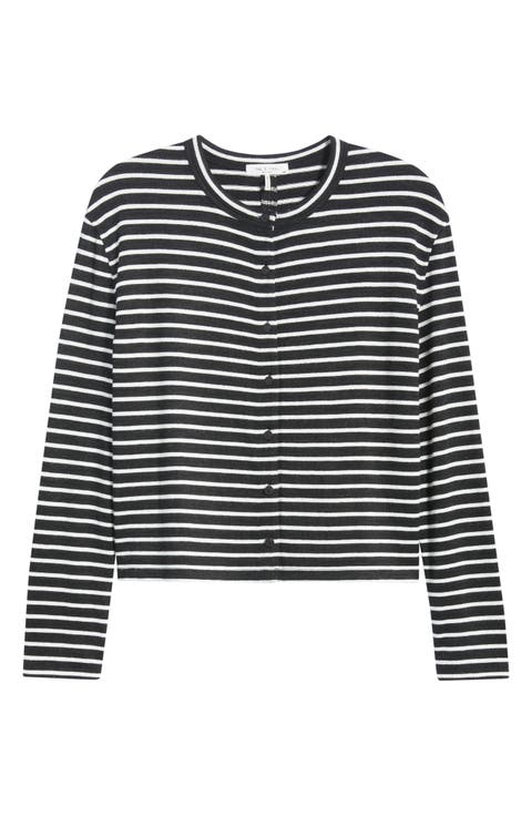 The Knit Stripe Boxy Cardigan