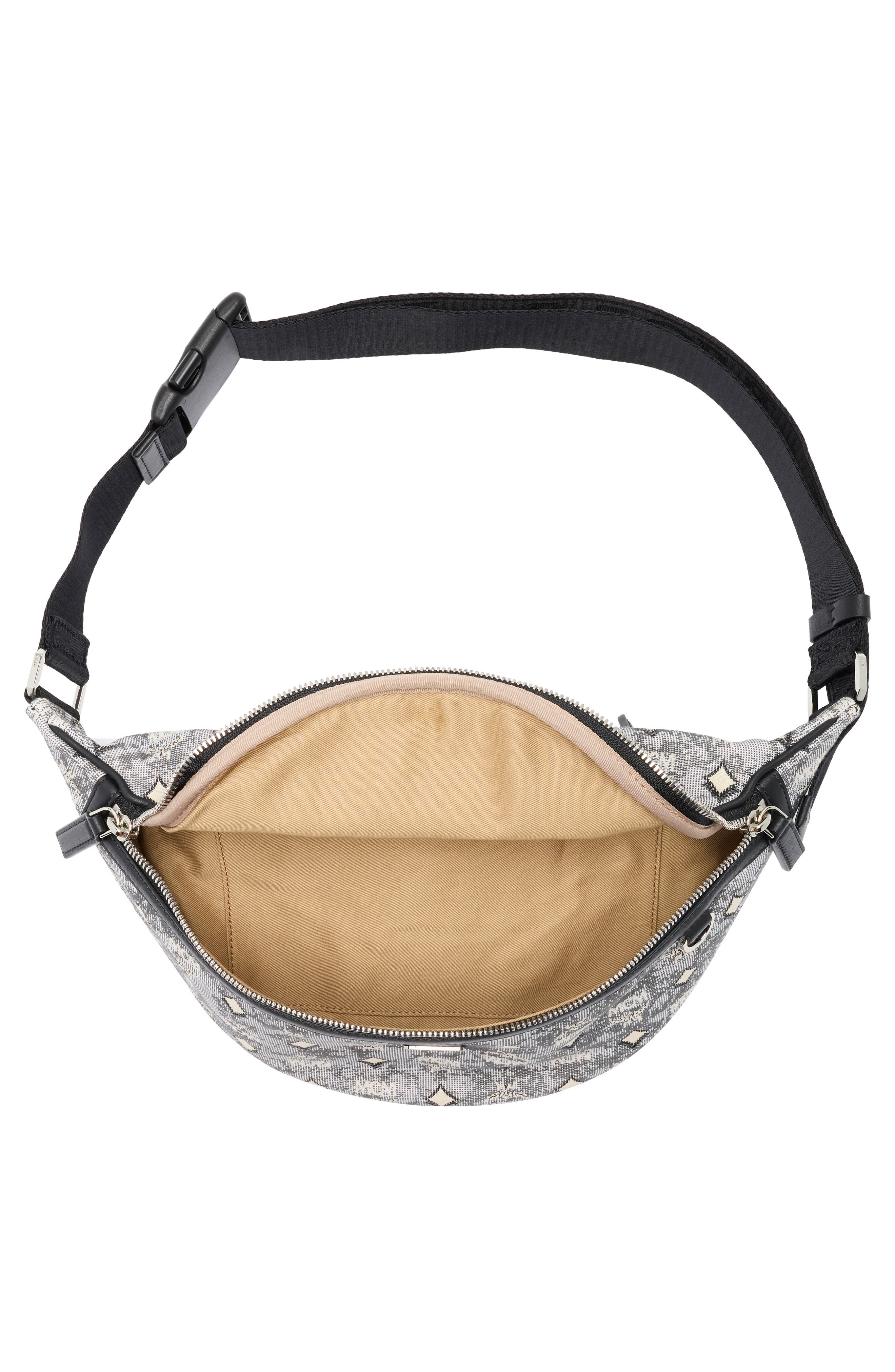 MCM Fursten Belt Bag, Alternate, color, Grey