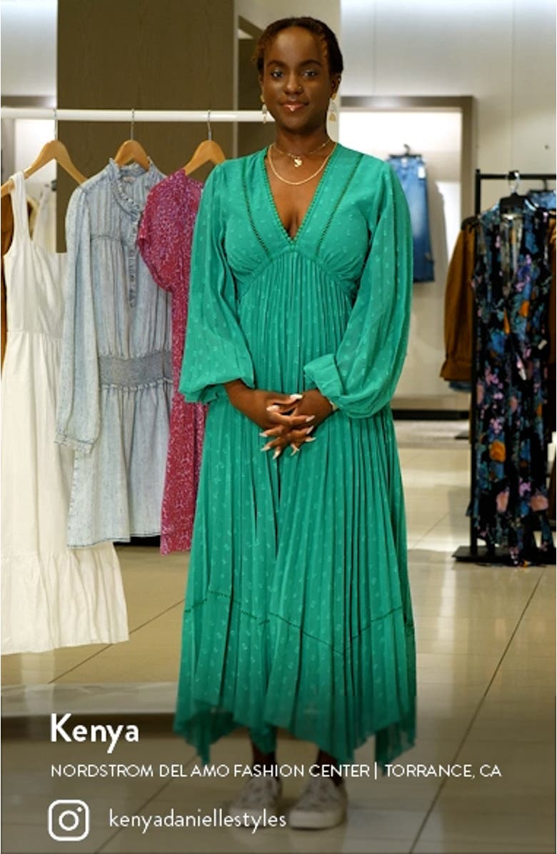 Pleated Dobby Midi Dress, sales video thumbnail