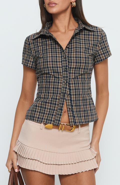 Lift Off Plaid Cotton Button-Up Shirt