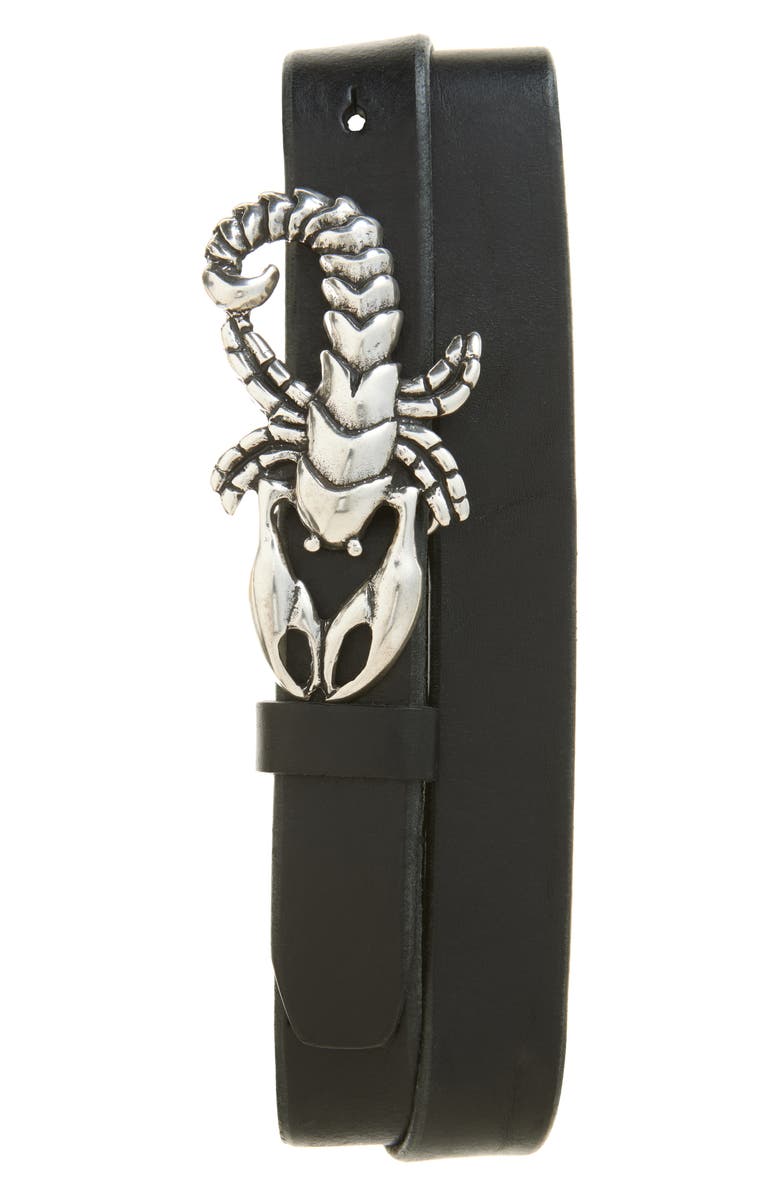 OUR LEGACY Scorpion Buckle Leather Belt, Main, color,